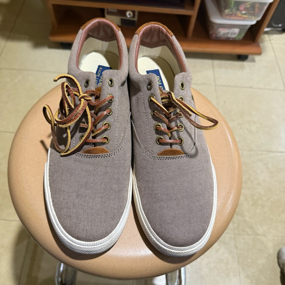 Men’s Polo Ralph Lauren Casual Canvas Sneakers - Brown Size 10.5